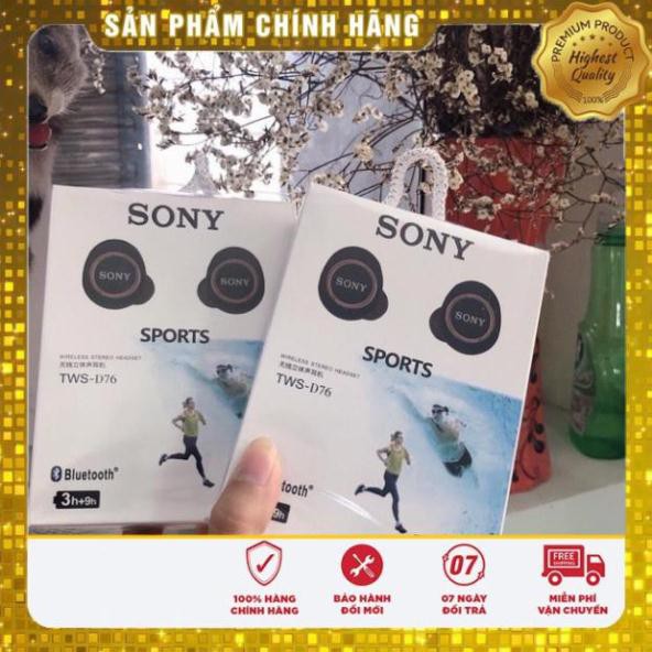 Free Ship - Xả Kho Tai Nghe Bluetooth Sony TWS - D76 Bluetooth 5.0 - Bass Hay, Âm Thanh Cực Ấm - Bảo Hành 6 Tháng