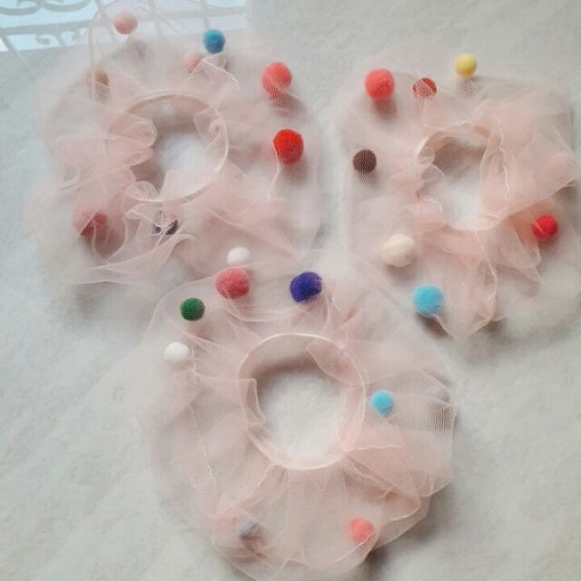 cột tóc vải voan scrunchie bombom