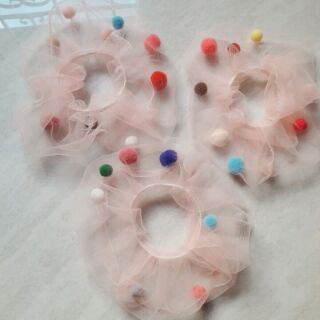 cột tóc vải voan scrunchie bombom