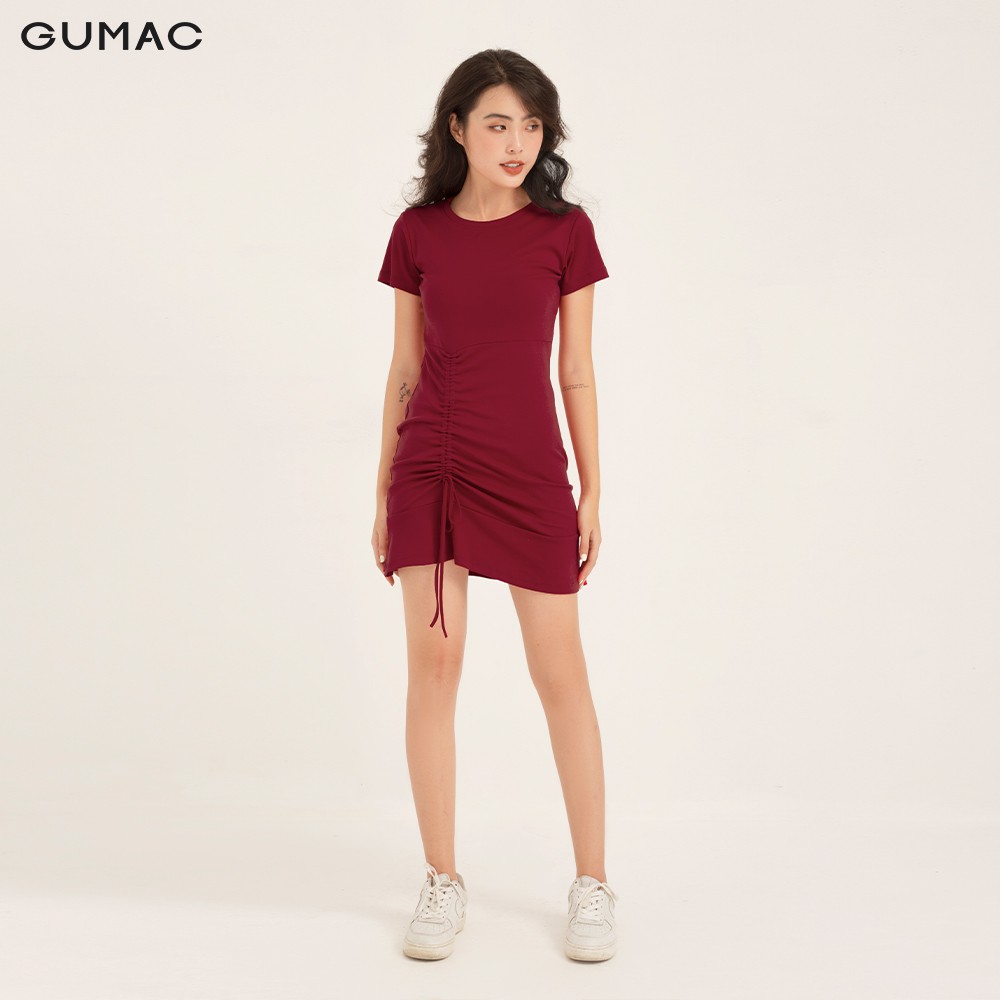 Đầm body nữ GUMAC mới, borip rút tùng màu đen đủ size sexy DB142