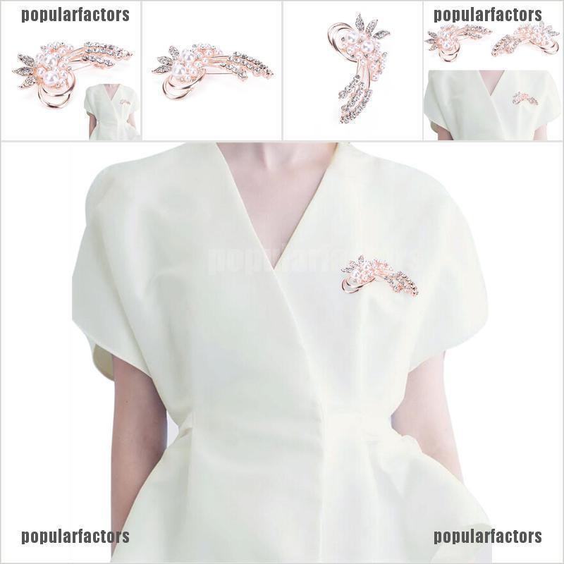 Ghim Cài Áo Hình Bông Hoa Đính Ngọc Trai Nhân Tạo Thời Trang