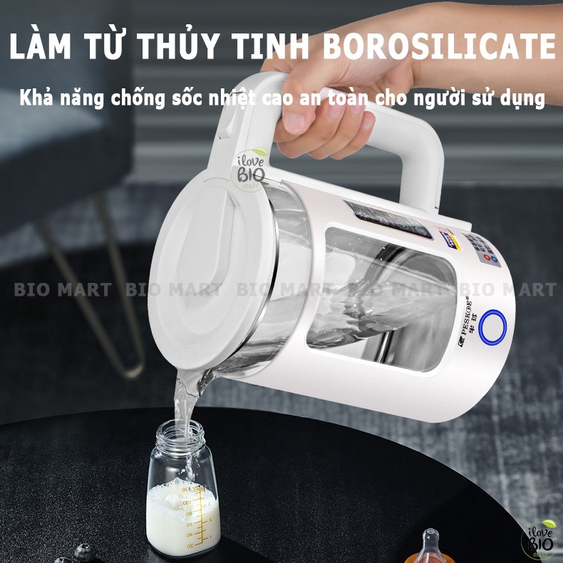 Ấm Siêu Tốc Thủy Tinh Giữ Nhiệt - Bình Đun Nước Ấm Đun Nước Siêu Tốc Cách Nhiệt Kép 2,3L 1500W - TB033