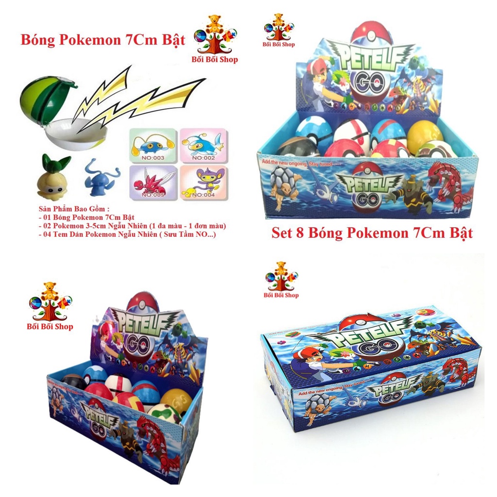 Bộ Đồ Chơi Mô Hình Pokemon Và Bóng Pokeball, Bóng Pokemon 7Cm, Đồ Chơi Trẻ Em - Bối Bối Shop