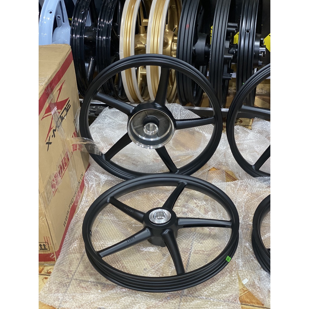 Mâm 5 cây sirius . vành đúc 5 cây kiểu RCB cho ex135/2010/Sirius bảng 1 đĩa trước, 1 đùm sau, bảng 1.4-1.6