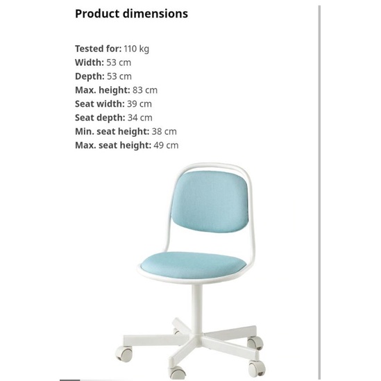 Ghế học sinh IKEA ORFJALL