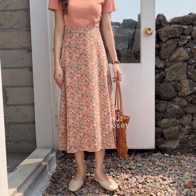[Mã FADIRECT20 giảm 20K đơn 150K] Chân váy dài in hoa nhi_ V985 | BigBuy360 - bigbuy360.vn