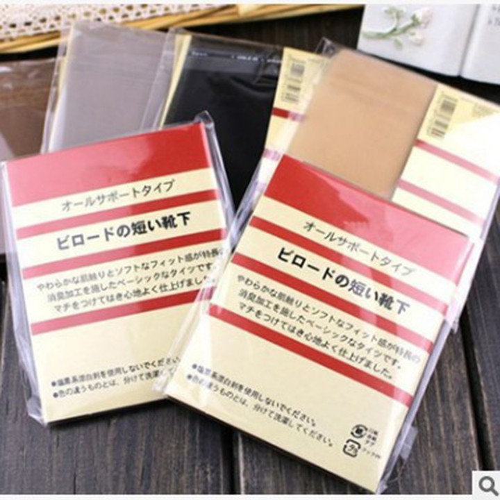 Tất da chân lụa cổ ngắn nữ Moji Nhật Bản siêu mỏng dai trong suốt chống trượt màu da nude đen  youngcityshop 30.000