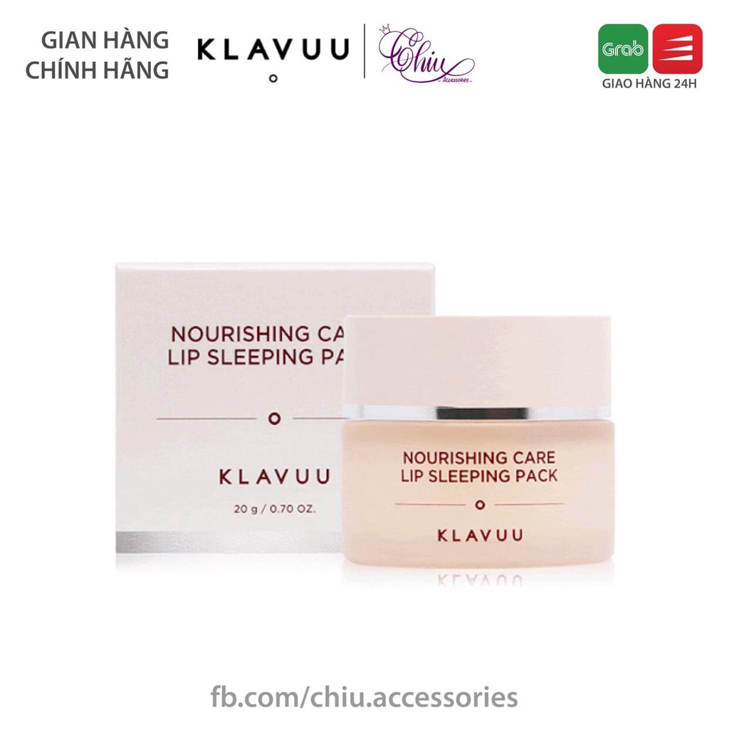 Mặt nạ ngủ môi Klavuu Nourishing Care Lip Sleeping Pack dưỡng môi ẩm mềm mịn 20g