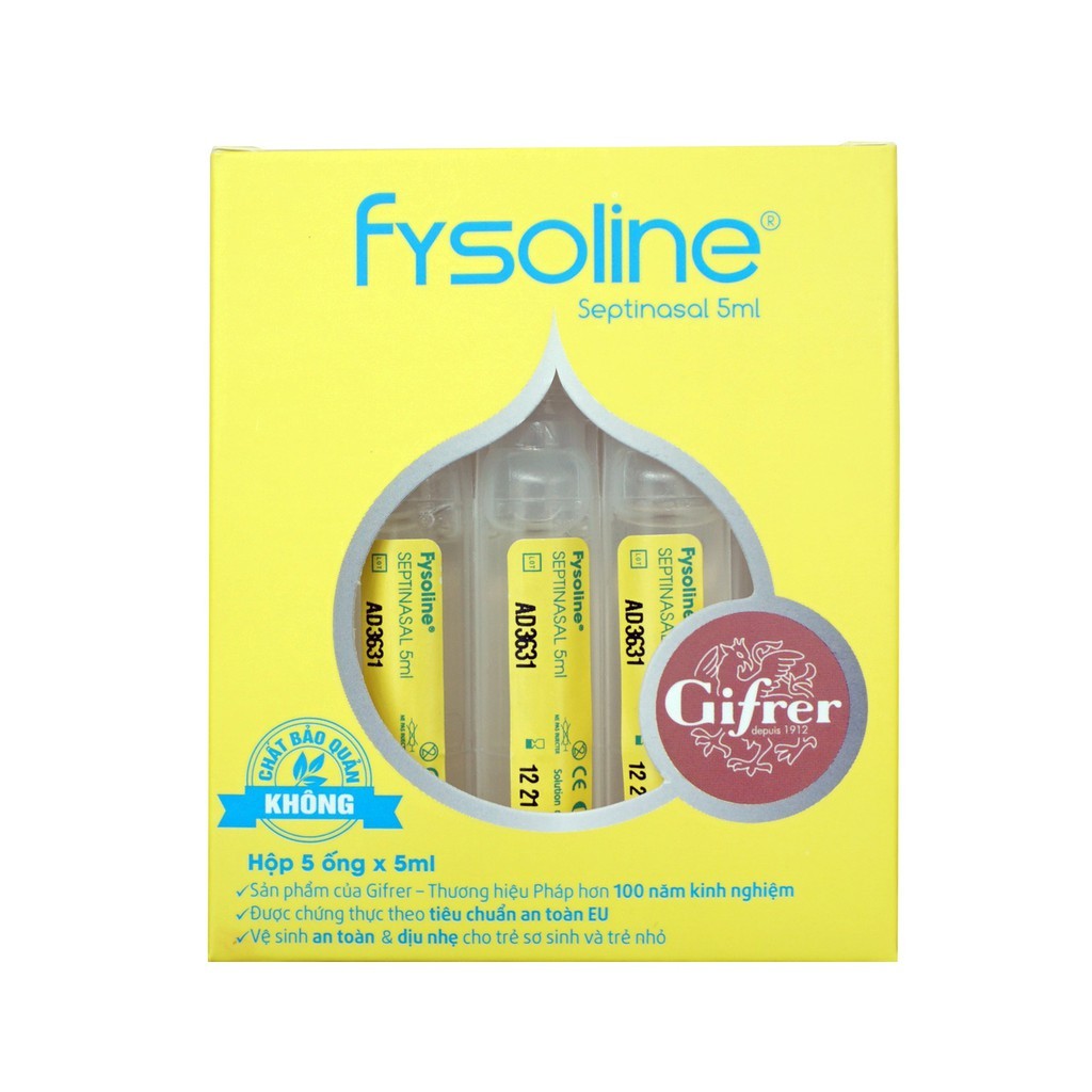 Nước muối biển sâu đơn liều Fysoline VÀNG 5ml - hộp 20 ống; 5 ống
