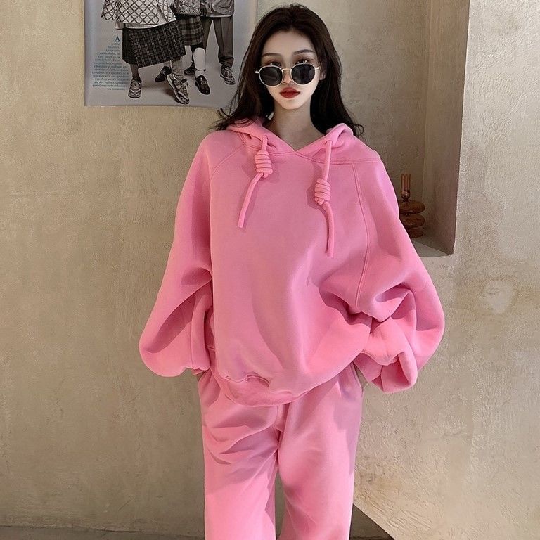 Set Áo Hoodie Dài Tay Sang Trọng + Quần Thời Trang Nữ