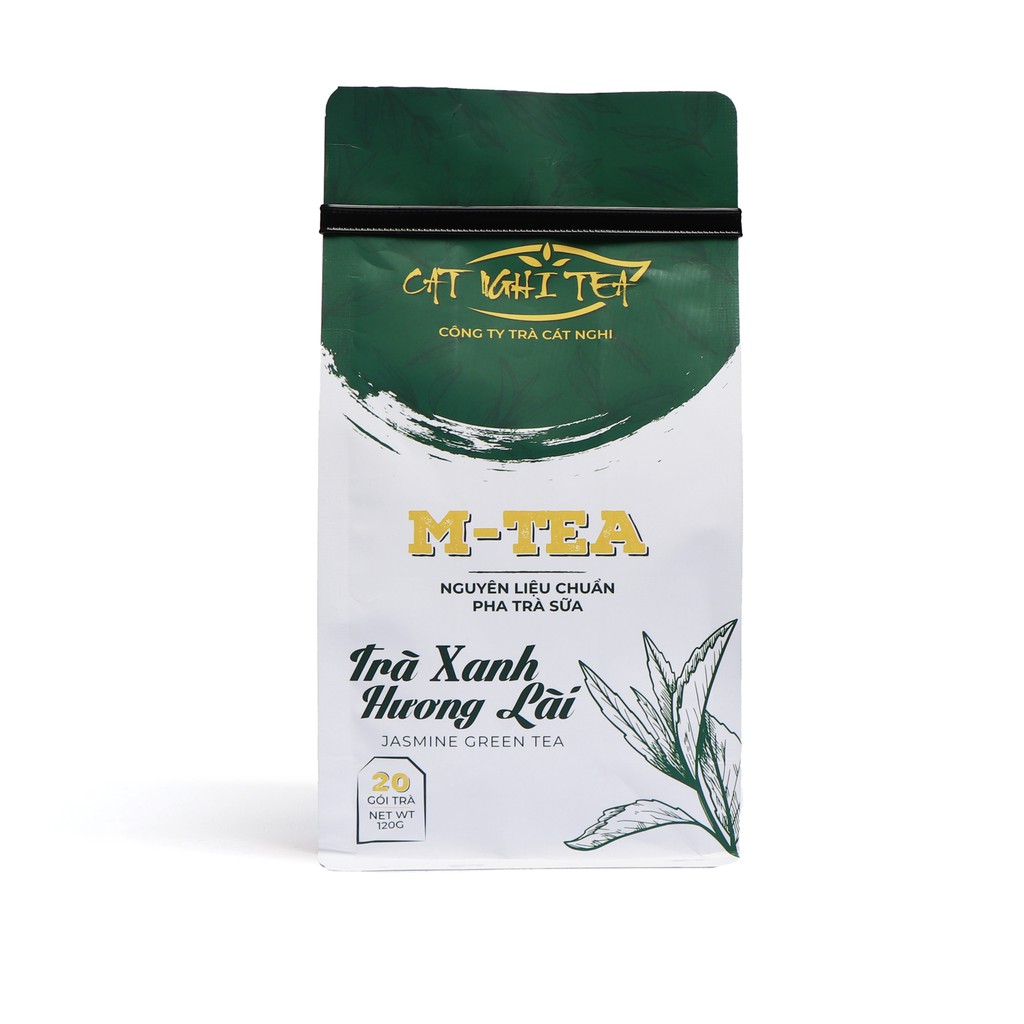 TRÀ XANH HƯƠNG LÀI nguyên liệu pha trà sữa và trà trái cây CAT NGHI TEA – 120g (20 Túi Lọc x 6g)