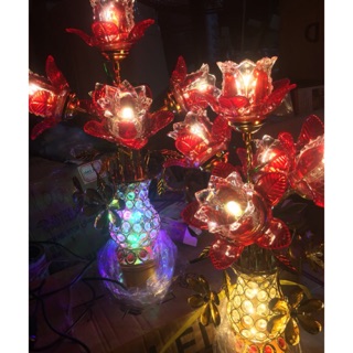 Đèn thờ lục bình( đèn thờ pha Lê 5 bông)