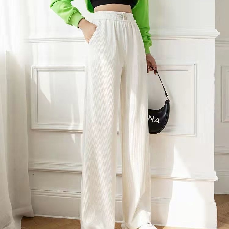 Quần dài SUXI ống rộng lưng cao màu sắc đơn giản thời trang xuân hè cho nữ