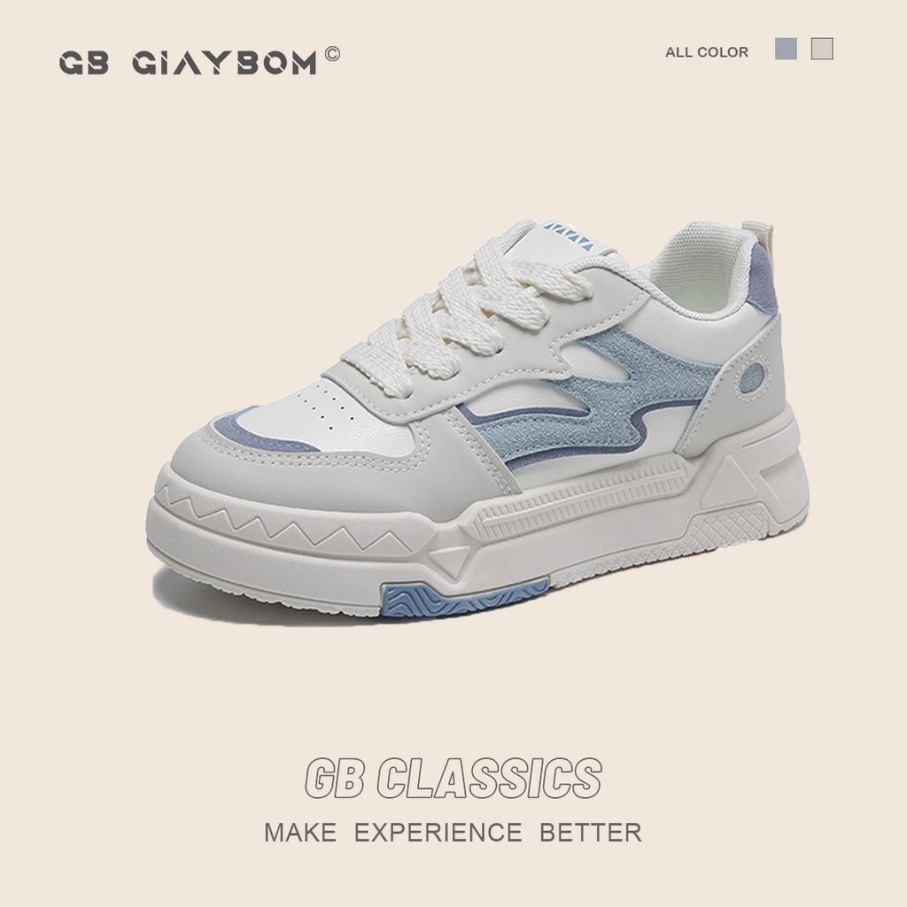 Giày Sneaker Nữ Đế Cao Da Mềm Êm Nhẹ Màu Xanh, Xám Thời Trang Thích Hợp Đi Làm, Chơi, Học giayBOM GB Classics B2722