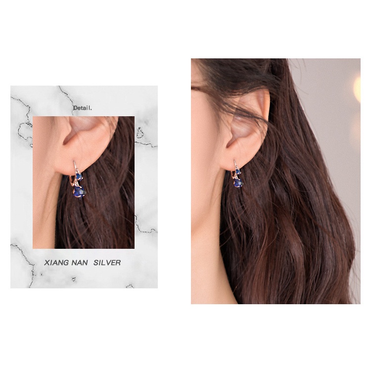 Bông tai ngôi sao năm cánh cao cấp thời trang hàn quốc bông tai màu xanh thanh lịch