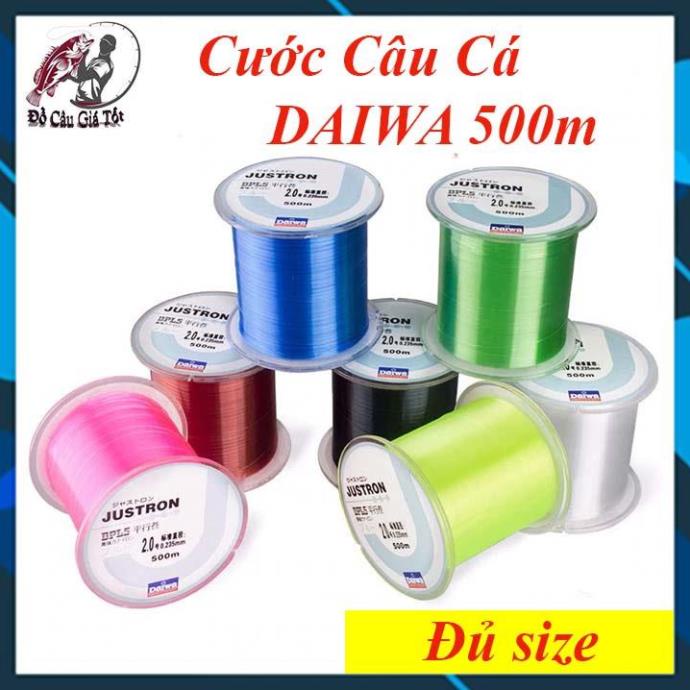 [Chât Lượng] Cước Daiwa, Cước Câu Cá Daiwa Juston 500m Dây Câu Cá, Cước Làm Trục Thẻo Câu Đài