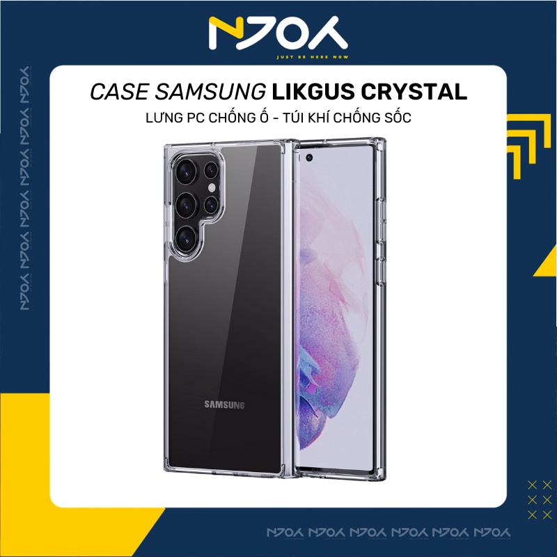 Ốp Trong Suốt Likgus Crystal Chống Ố Vàng Bất Tử Bảo Vệ Camera Lưng Pc Cứng Trong Suốt Chống Trầy Cho Samsung S22 Ultra