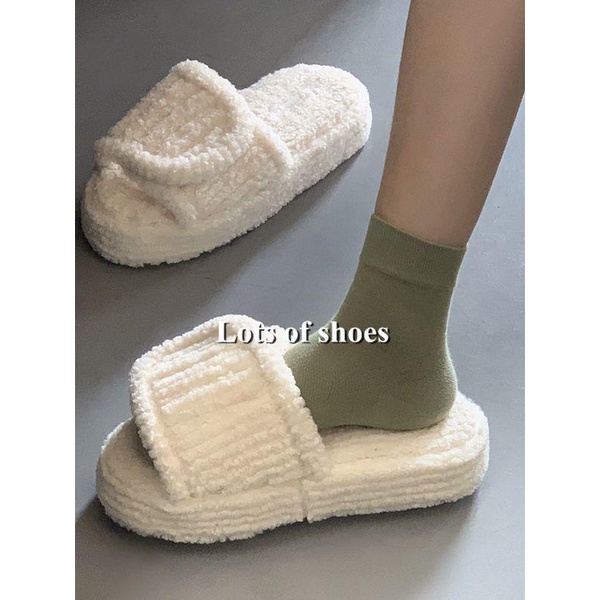 Dép Quai Ngang Đế Dày Tăng Chiều Cao Thời Trang Mùa Thu 2022 Mới Cho Nữ