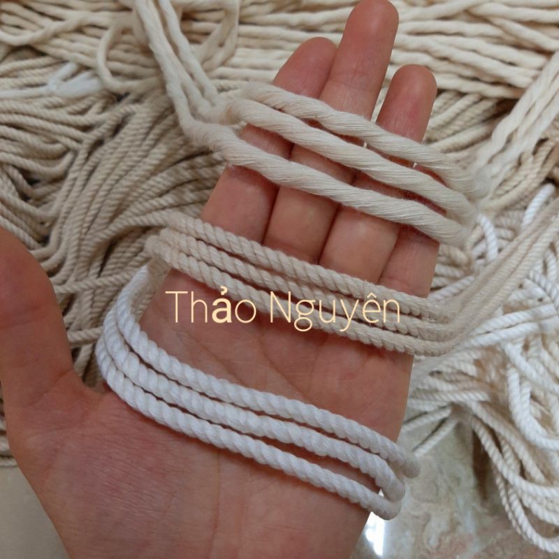 Sỉ 10kg dây thừng se macrame, dây cotton. (2mm, 3mm... 10mm)