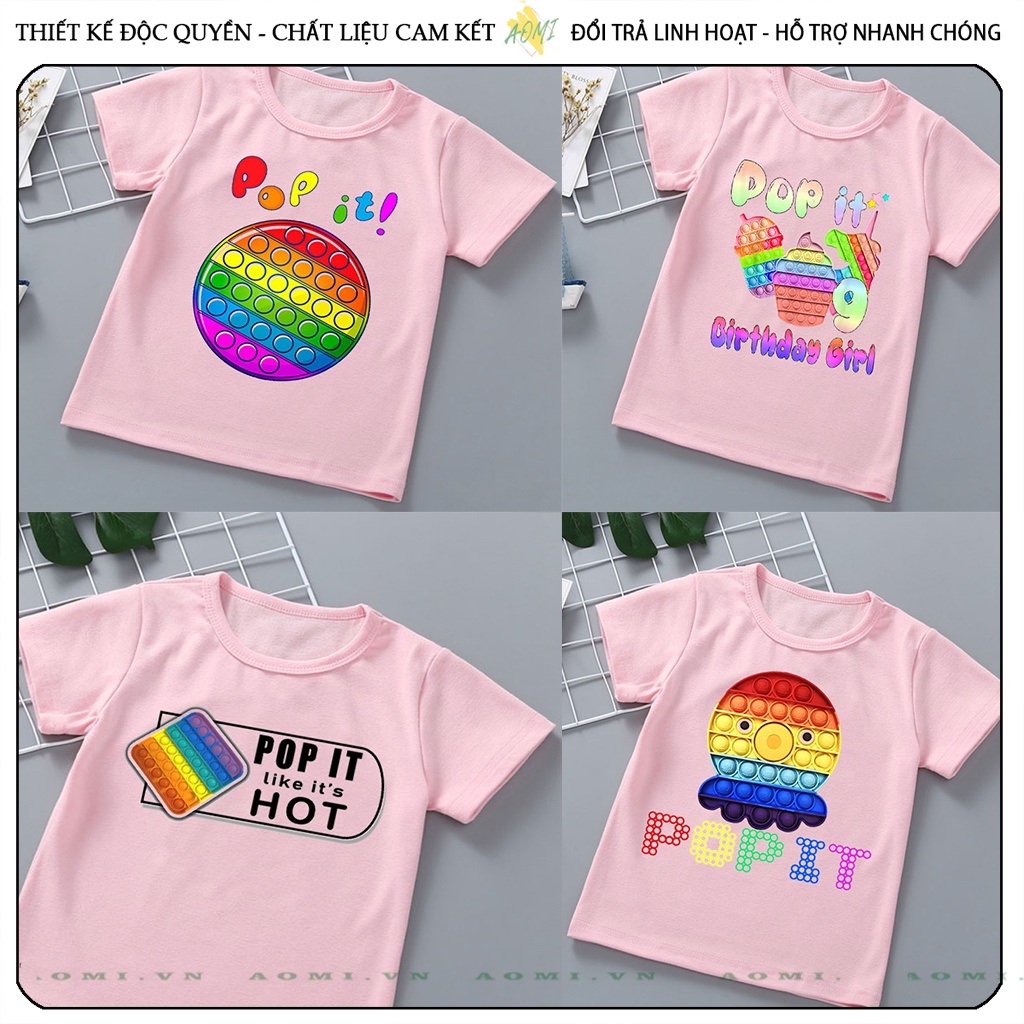 ÁO THUN POP IT POPIT UNISEX  PHÔNG NAM NỮ GIA ĐÌNH CẶP ĐÔI CÓ SIZE TRẺ EM CHO BÉ TRAI GÁI AOMIVN