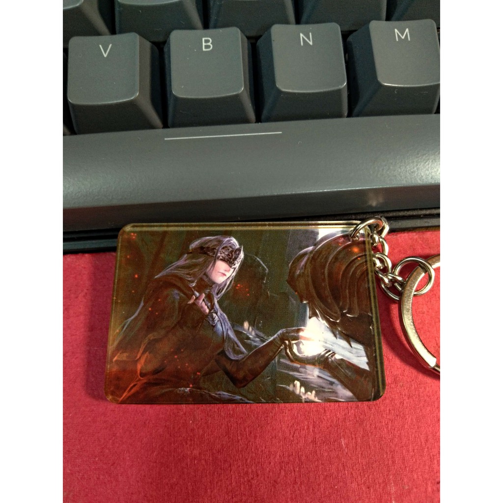 Móc Khóa, móc trang trí balo DarkSoul "Fire Keeper" Art -2 mặt hình-nhựa cứng Mica