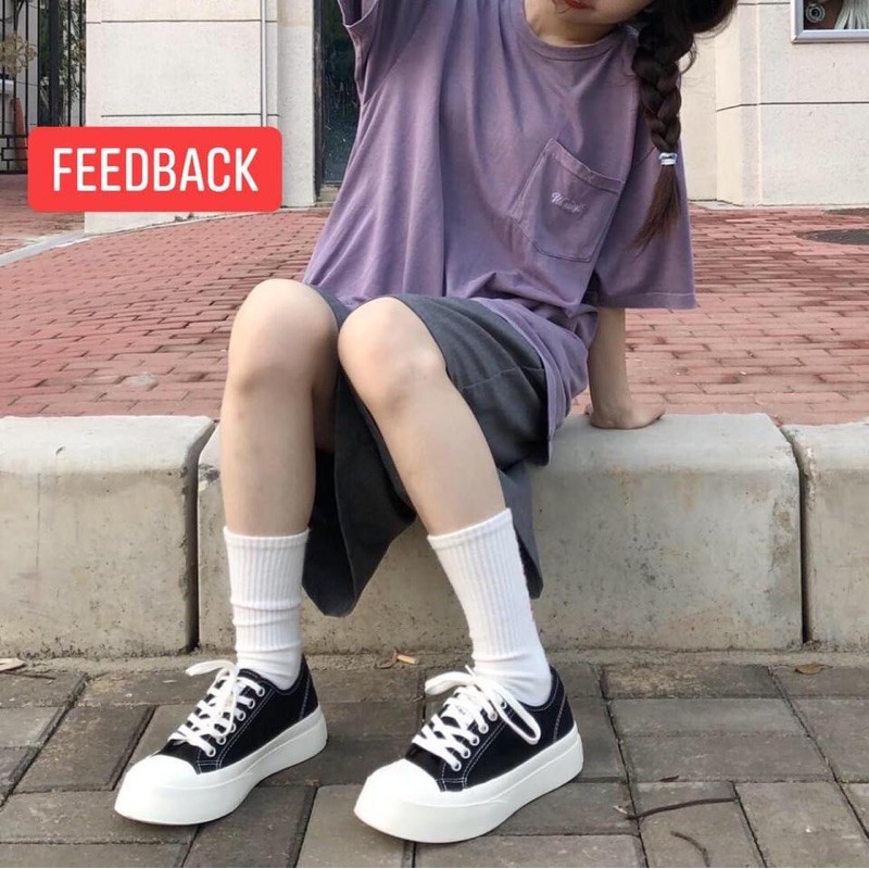 Giày Ulzzang Basic Độn Đế Phong Cách Hàn Quốc , Full size Nam Nữ