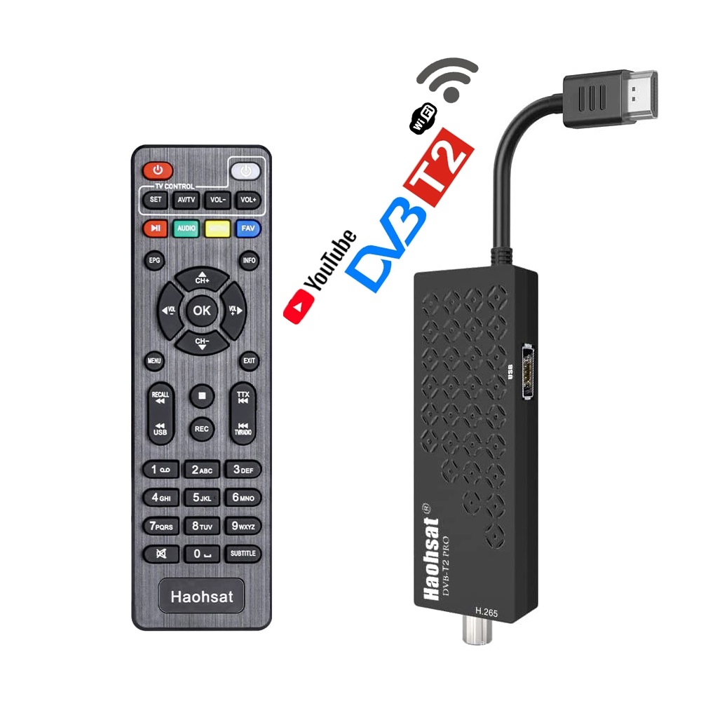 Thiết Bị Phát Sóng Truyền Hình Kỹ Thuật Số Haohsat DVB T2Pro Amazon T2 USB WIFI 1080p Hevc 10Bit H.265 Cho TV 4K