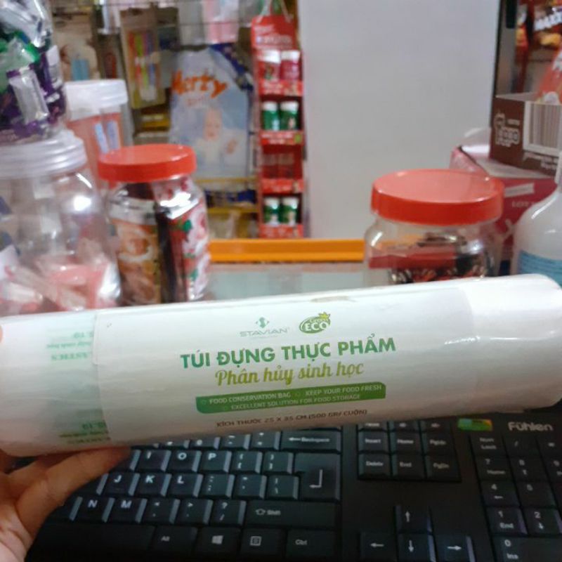 túi đựng thực phẩm phân hủy sinh học Eco Green 25x35cm cuộn 500gr