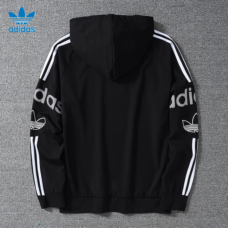 Adidas Original Jacket Men's Thin Windbreaker Fashion Classic Print Hoodie Casual Jacket M-4XL