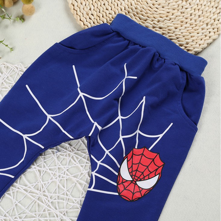Bộ áo thun tay dài + quần dài họa tiết người nhện cá tính cho bé trai