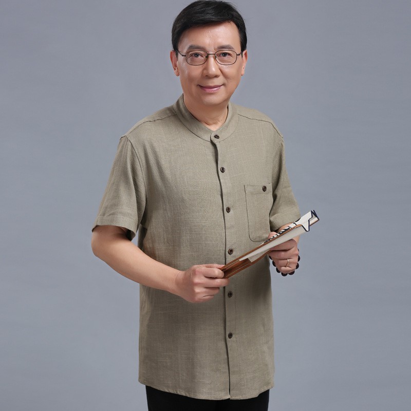 [Giá Xưởng] Áo Sơ Mi Đũi Nam Cổ Tàu | BigBuy360 - bigbuy360.vn