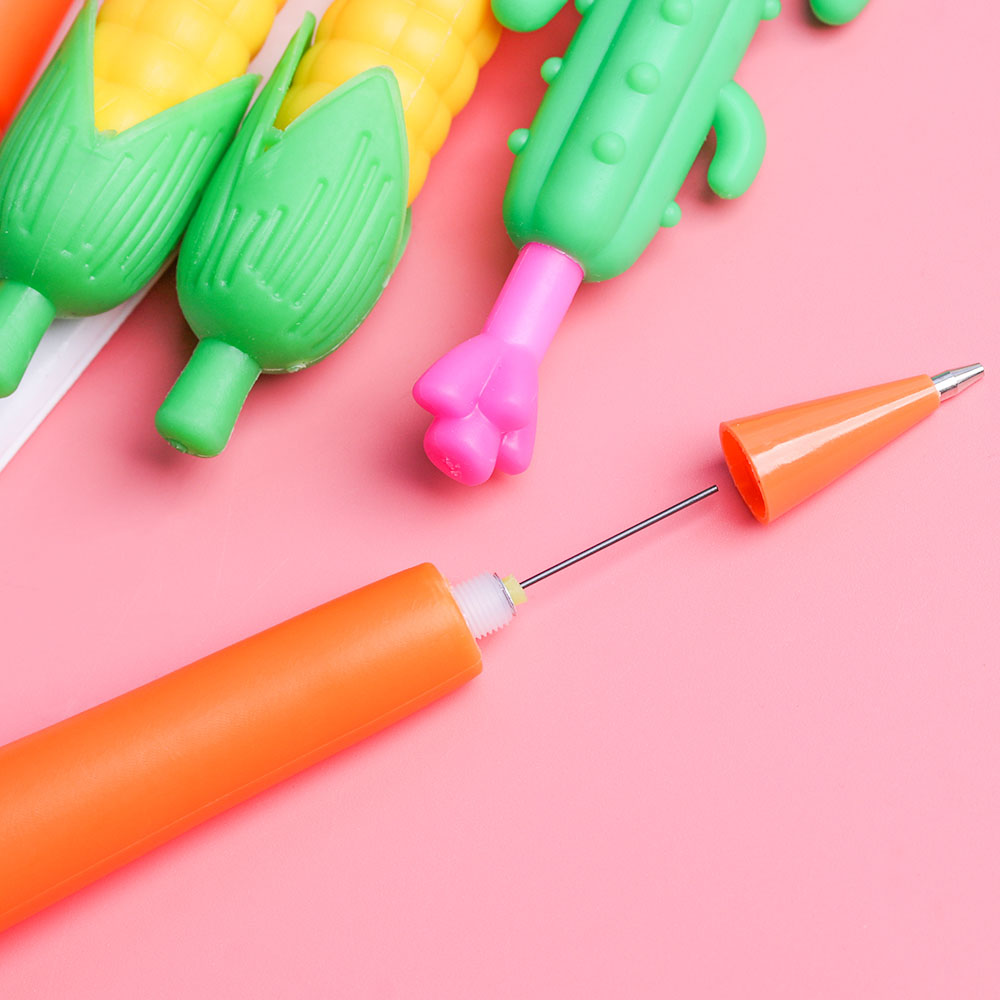 Bút Chì Bấm Ngòi 0.5 / 0.7mm Hình Củ Cà Rốt / Xương Rồng Dễ Thương