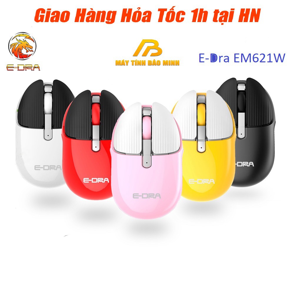 Chuột Bluetooth và Wireless Siêu Cute E-DRA EM621W RABBIT - Pin Sạc - Không Ồn - Bảo hành 12 tháng