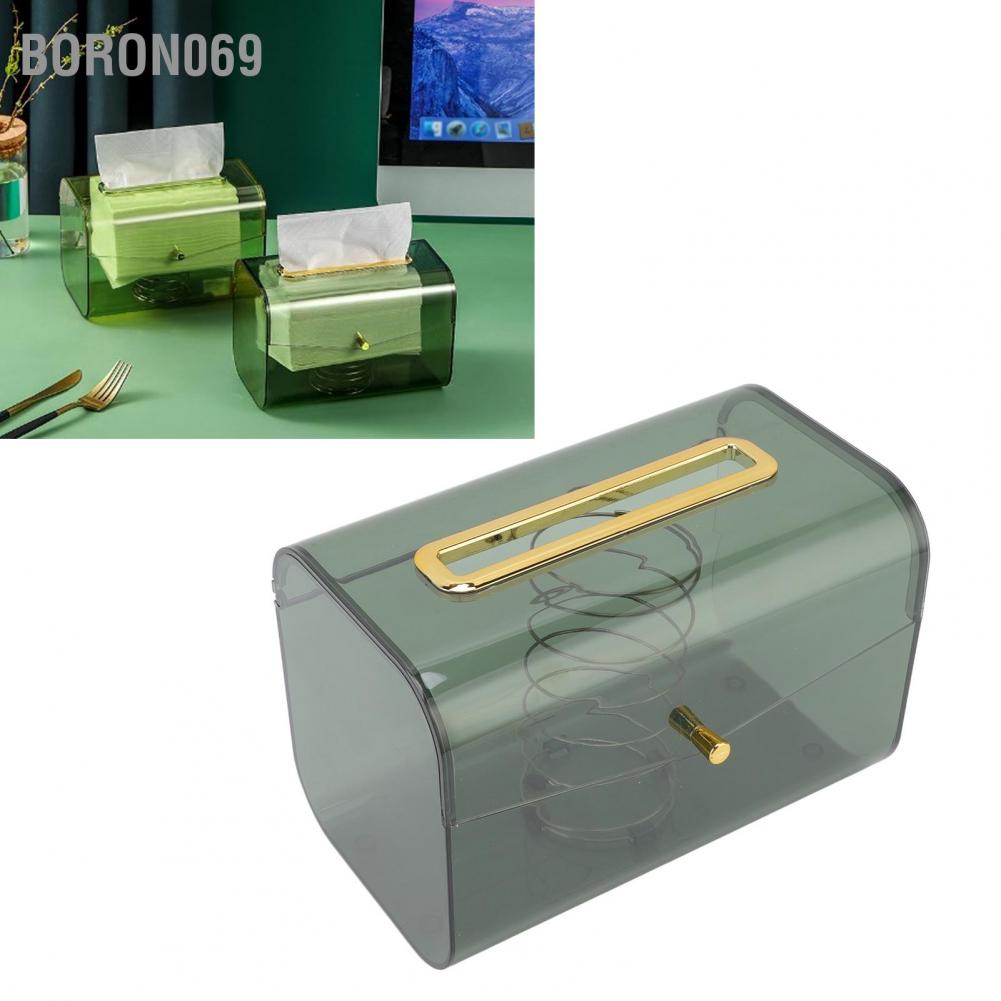 Hộp đựng khăn giấy có viền lò xo trong suốt mịn hơn Giá giữ mặt hình chữ nhật cho nhà bếp phòng ngủ tắm Boron069