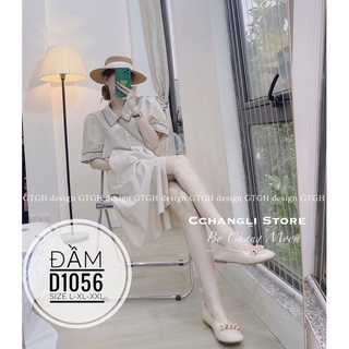 Bigsize Đầm sơ mi viền D1056