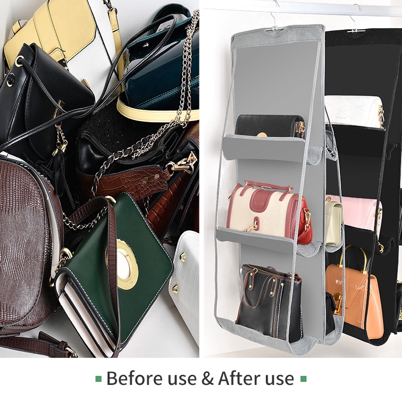 Móc treo đựng túi xách 6 ngăn trong suổt