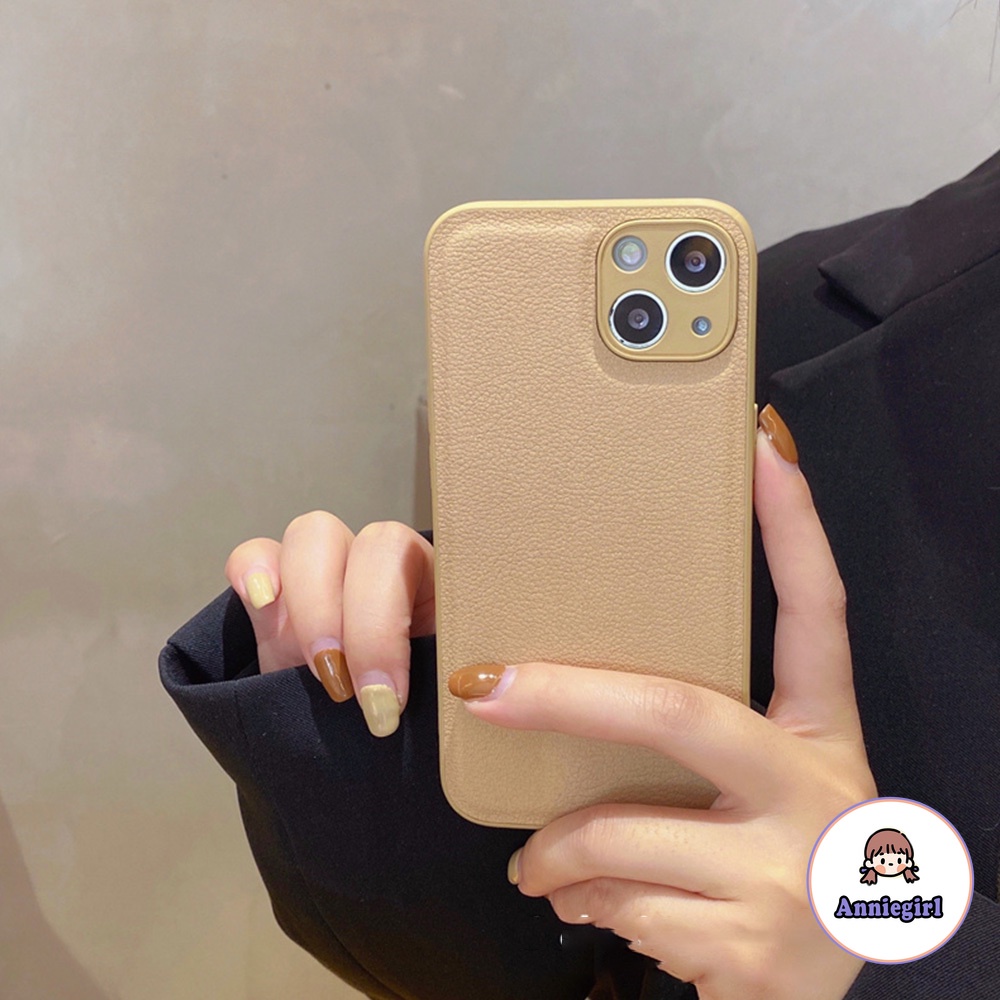 Ốp điện thoại giả da mềm màu trơn chống bám vân tay thích hợp cho iPhone 11 7Plus 8Plus XR 13 12 Pro Max