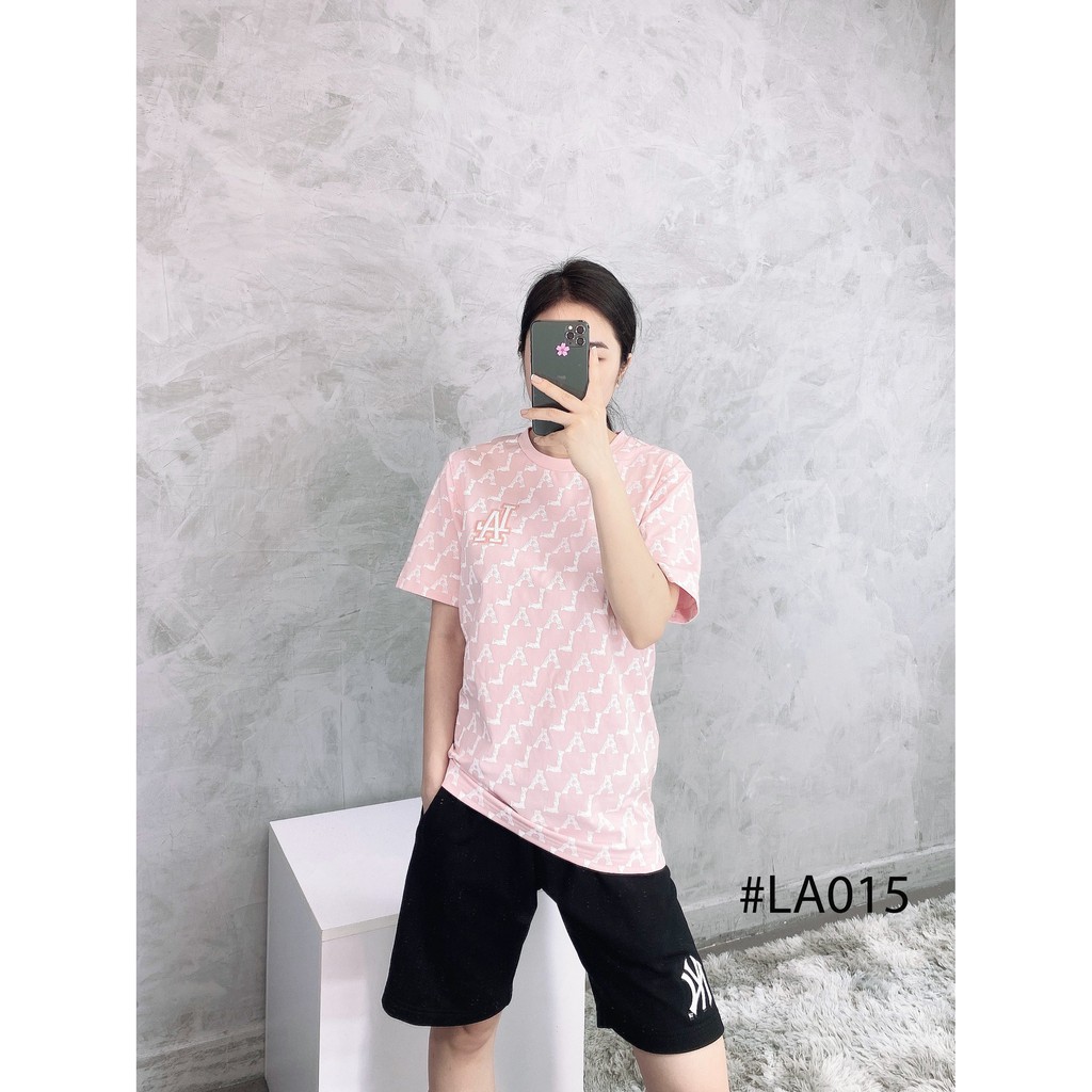 (HÀNG XUẤT XỊN) Áo hồng cam LA015 MONOGRAM L//A OVERFIT TEE PINK Made in V/N full tag code  Size XS S M L