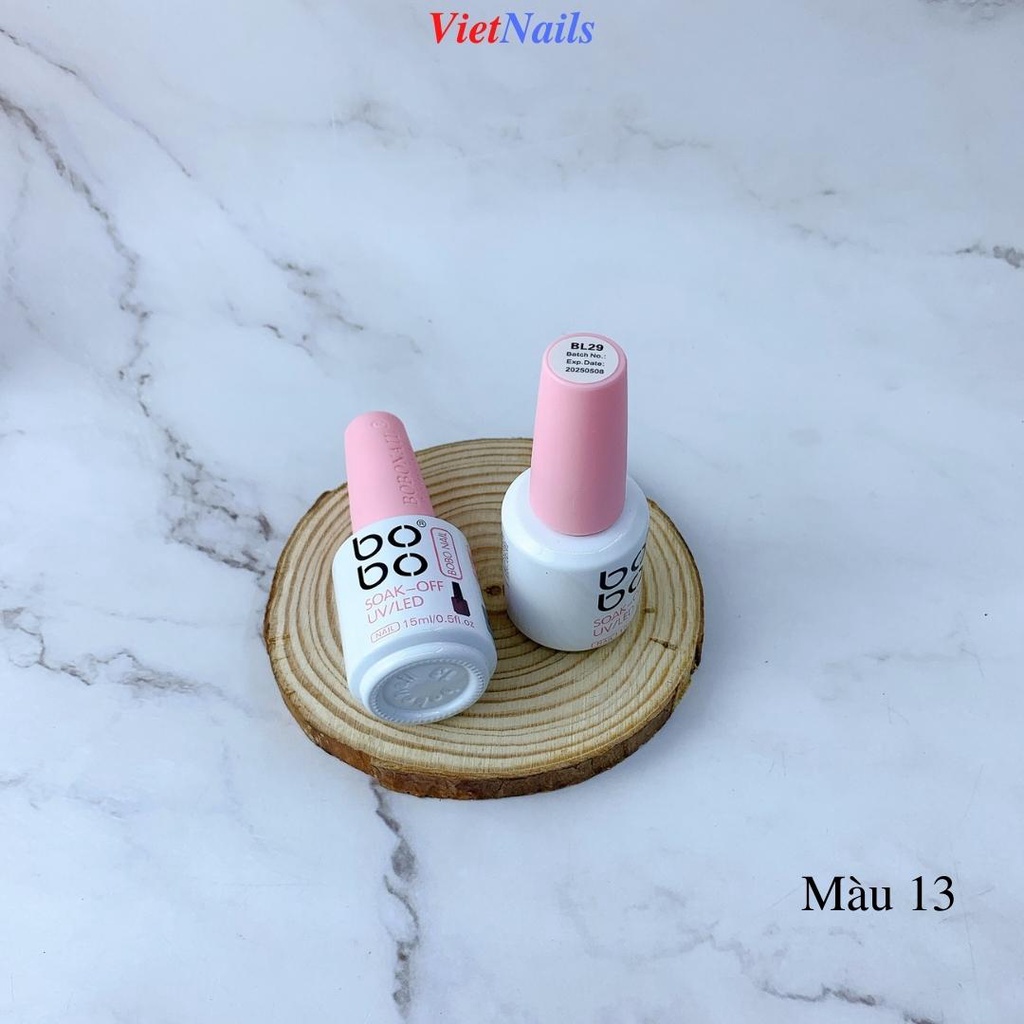 Sơn Gel Thạch Bobo Chất Gel Đậm Đặc Lên Chuẩn Màu Dung Tích 15ml