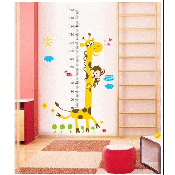 Decal dán tường, tranh dán tường đo chiều cao cho bé, tranh dán phòng ngủ, lớp học AY7178