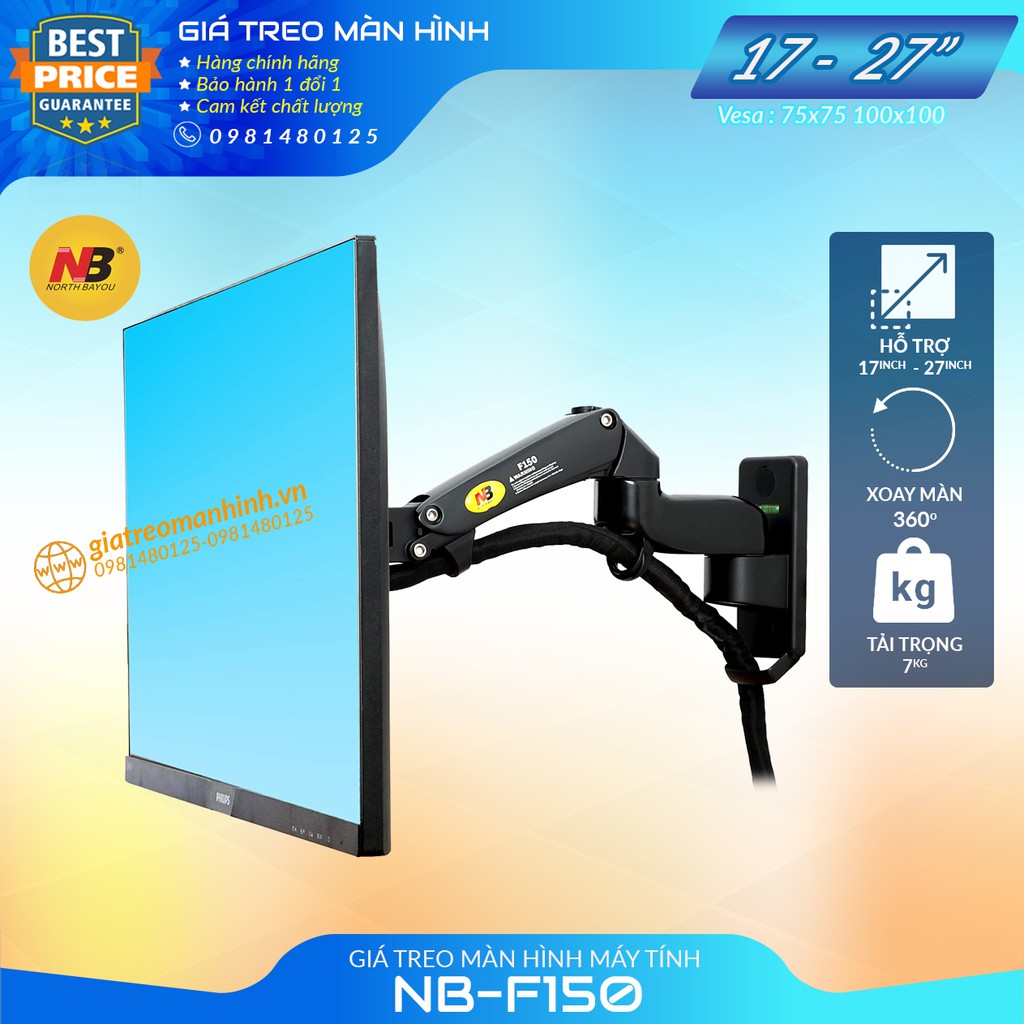 Giá Treo Màn Hình NB-F150 Tương Thích Màn 17 - 34 Inch / Lắp Đặt Treo Tường Tùy Chỉnh Đa Năng - Xoay Màn 360 Độ