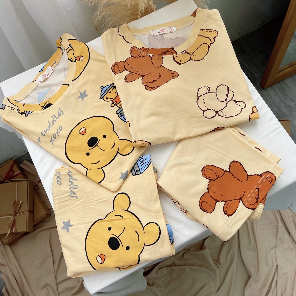 Bộ mặc nhà Pyjama Tea Store Cotton cộc QC họa tiết dễ thương