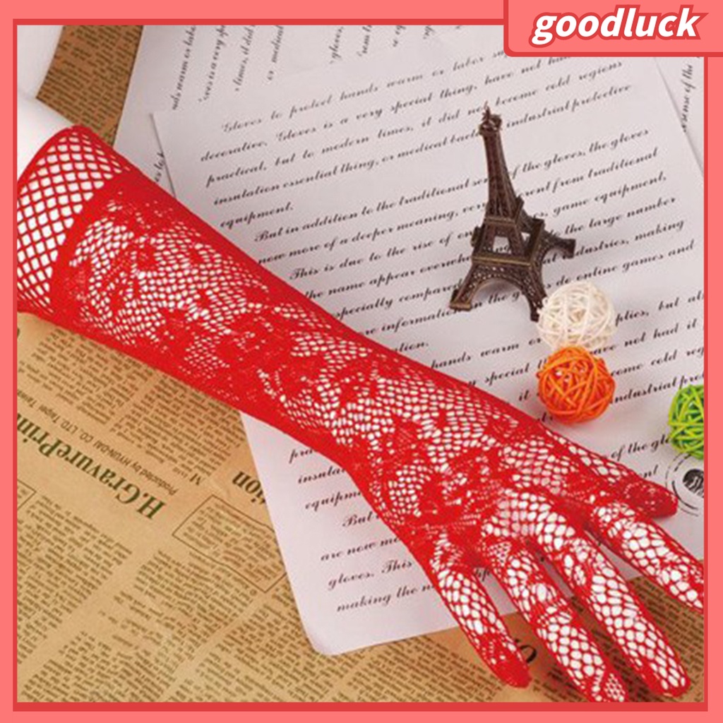 Găng Tay Cô Dâu Vải Ren Co Giãn Thoải Mái