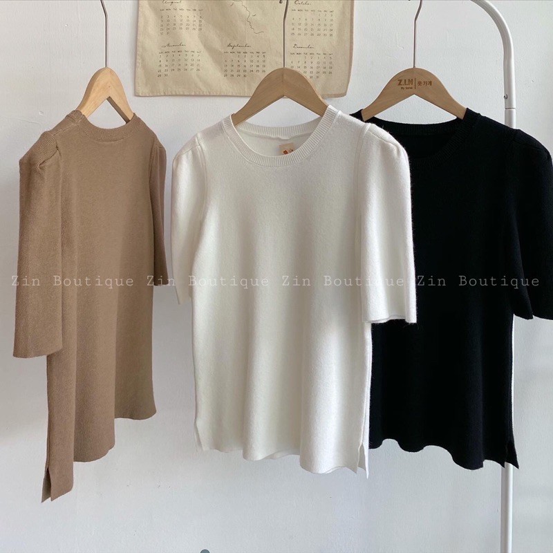 Áo len cọc tay nhô vai