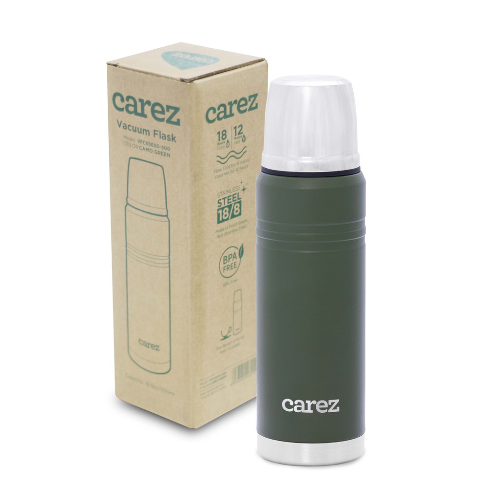 Bình giữ nhiệt CAREZ Back to Basic 500ML VFC556SG-500 màu xanh camo