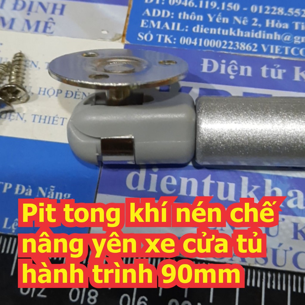 Cây trợ lực thanh Pit tong khí nén chế nâng yên xe cửa tủ 10Kg, hành trình 90mm mẫu B kde6927