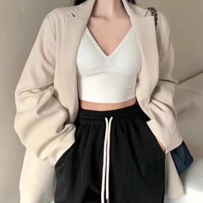 Áo bra nữ, áo lót nữ dáng croptop ba lỗ có mút ngực, chất vải co giãn mặc đi chơi, tập gym, tập yoga hot 2022