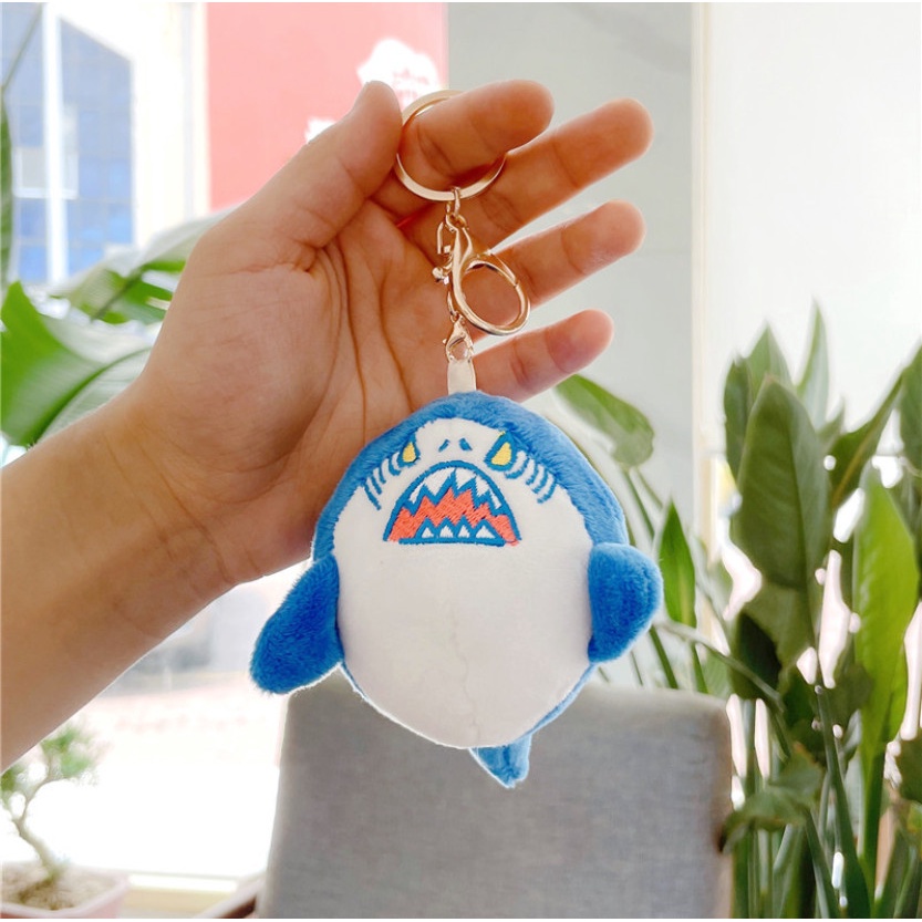 Móc Cá mập xanh cute gấu bông treo balo túi xách làm quà tặng xinh xắn hothit