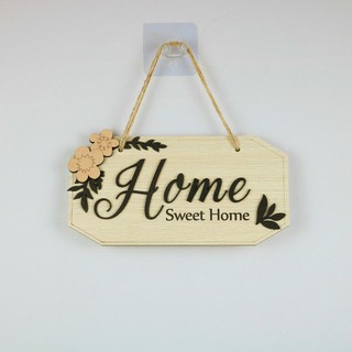 Biển bảng gỗ decor HOME SWEET HOME trang trí gia đình - nhà cửa - treo tường - treo cửa GD76( tặng kèm móc treo)
