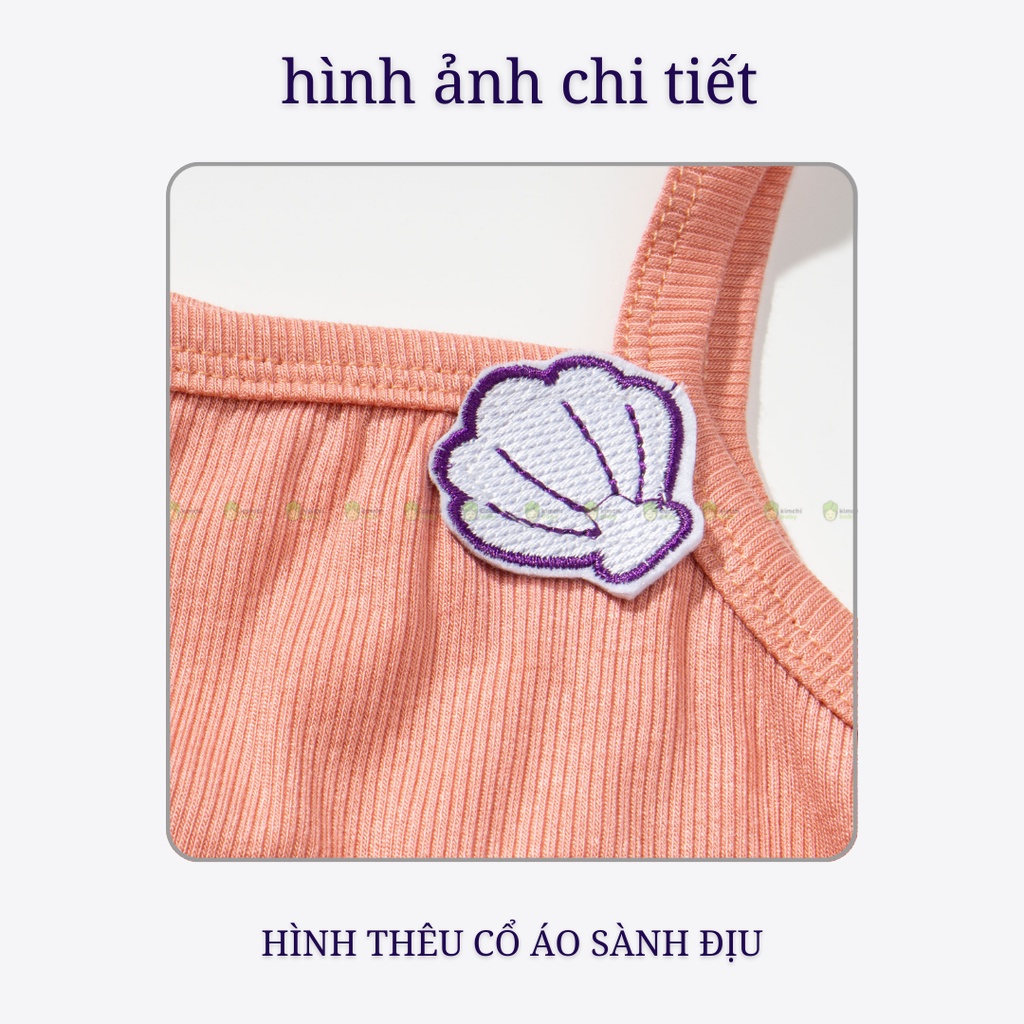 Bộ 2 Dây Bé Gái Vải Thun Tăm Hoa Quả Đính Ngực Cực Xinh, Áo 2 Dây Cho Bé Gái Mặc Hè MKM2232